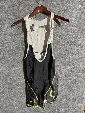 Squadra Cycling Bib Shorts Mens Large Black Green Padded Chamois Bike Long Beach